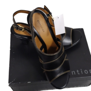 NWT Vintage Attention by Kmart Black Strappy Heels size 9M